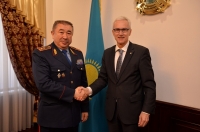 Secretary General Jürgen Stock and Minister of Internal Affairs Turgumbaev Yerlan Zamanbekovich discussed security issues, particularly in relation to combating terrorism, organized crime and drug trafficking.